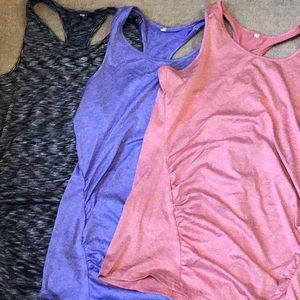 3 pack maternity athletic tank tops  - size L